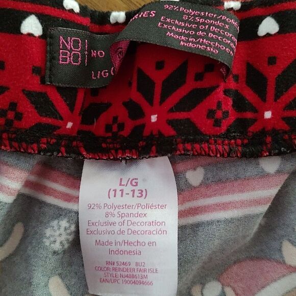 No Boundaries Winter Rudolph reindeer snowflake super soft pj pajama bottoms - Picture 5 of 5